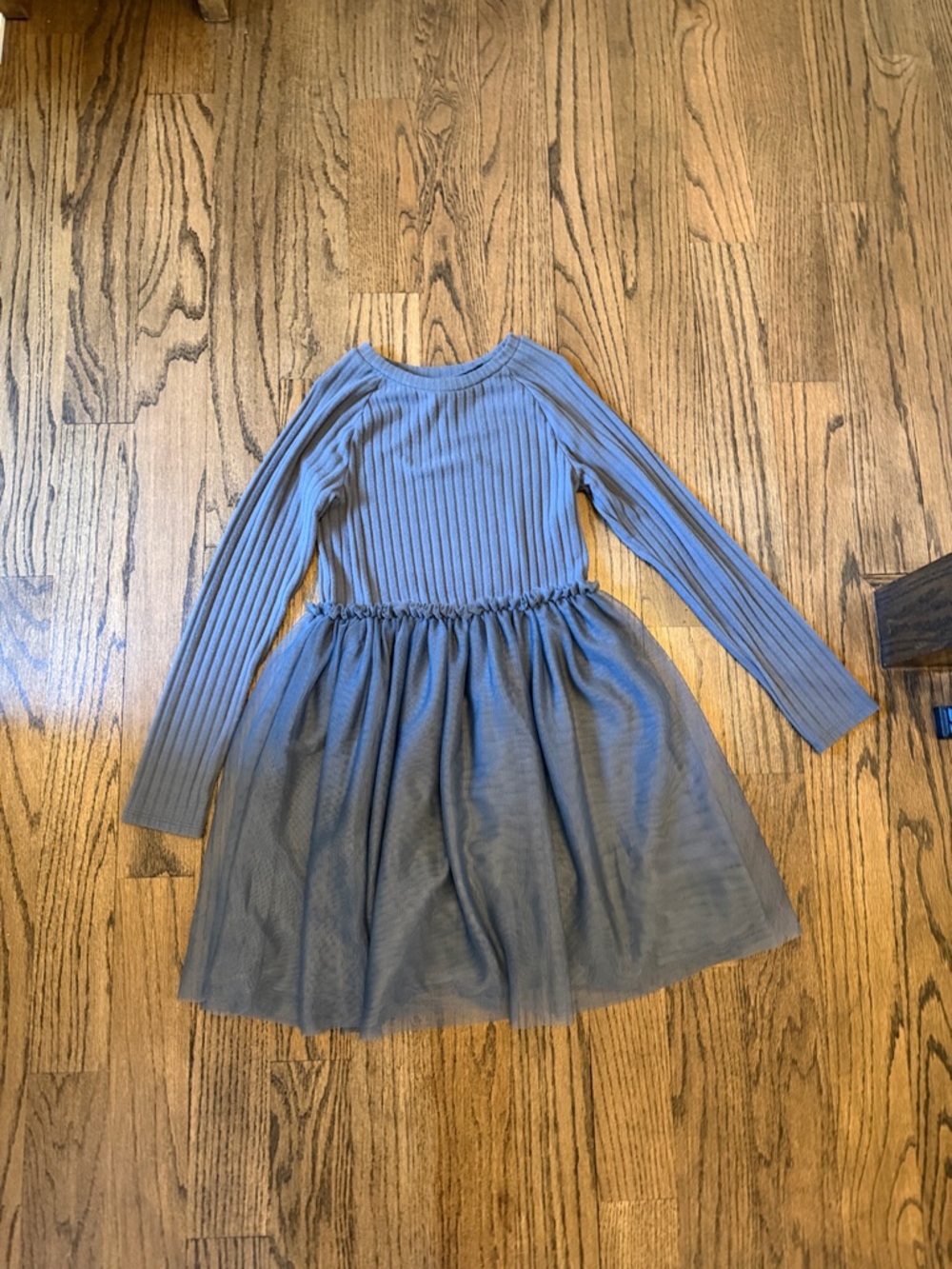 Cat and jack Girls Gray Long-Sleeve Tulle Skirt Dress size 10/12 L